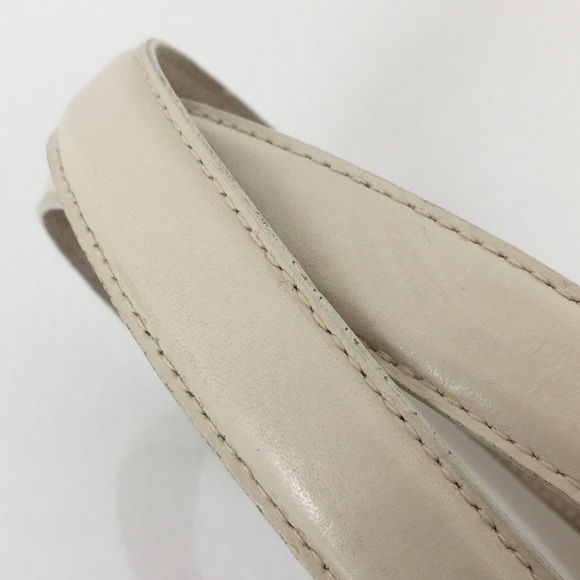 Vintage Liz Claiborne Ivory Colored Leather Belt Gold Tone Buckle Women’s Sz M - Picture 2 of 10